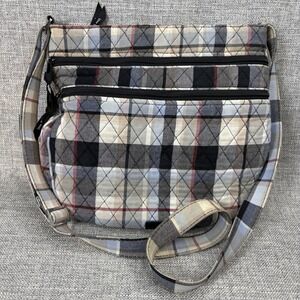 Vera Bradley Perfectly Plaid Trio Zip Hipster Crossbody Flannel Grunge Purse